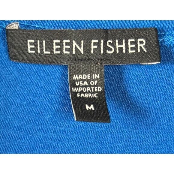 Eileen Fisher Tunic Shift Dress Size Medium Blue Preppy Classic Quiet Luxury - Picture 6 of 8